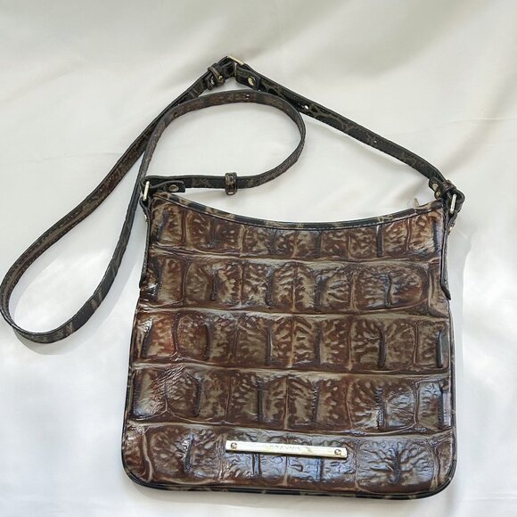 Brahmin Jody Espresso Orinoco Slim Leather Purse - Picture 1 of 9